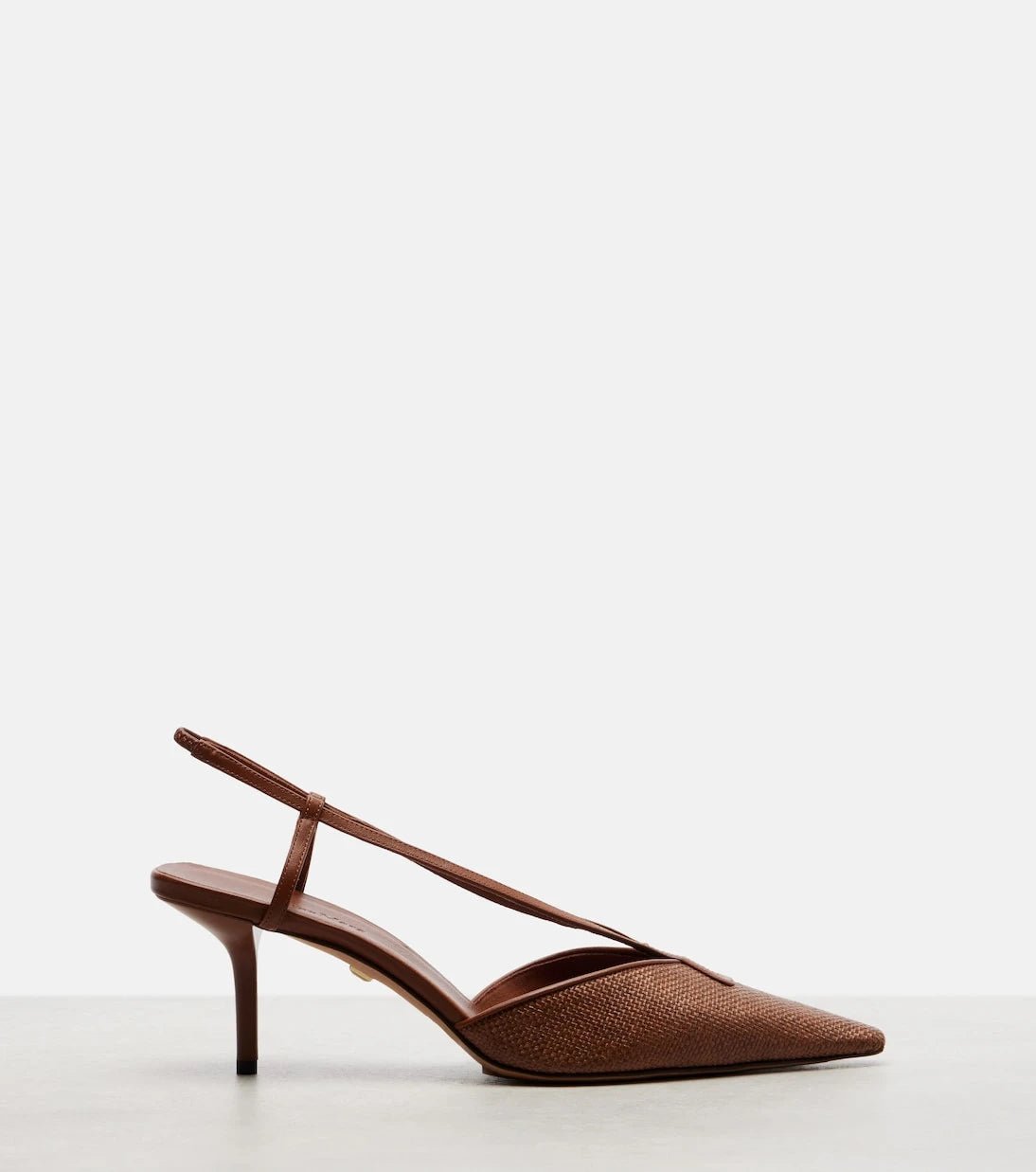 Max Mara - Leather-trimmed slingback pumps