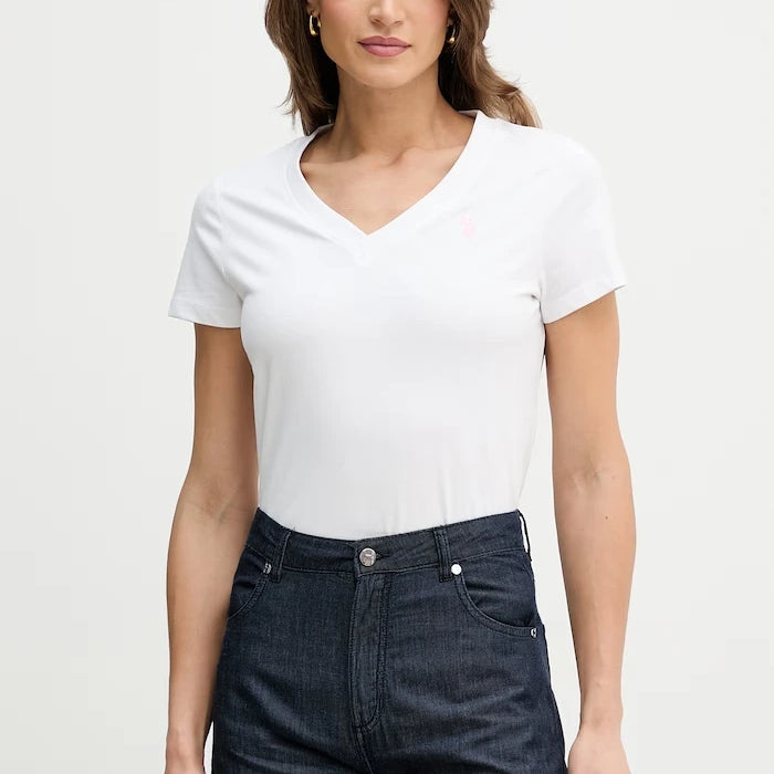 U.S. Polo Assn. тениска дамска от памук V-NECK