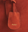 Brown Medium Suede Bellport Top-Handle Bag