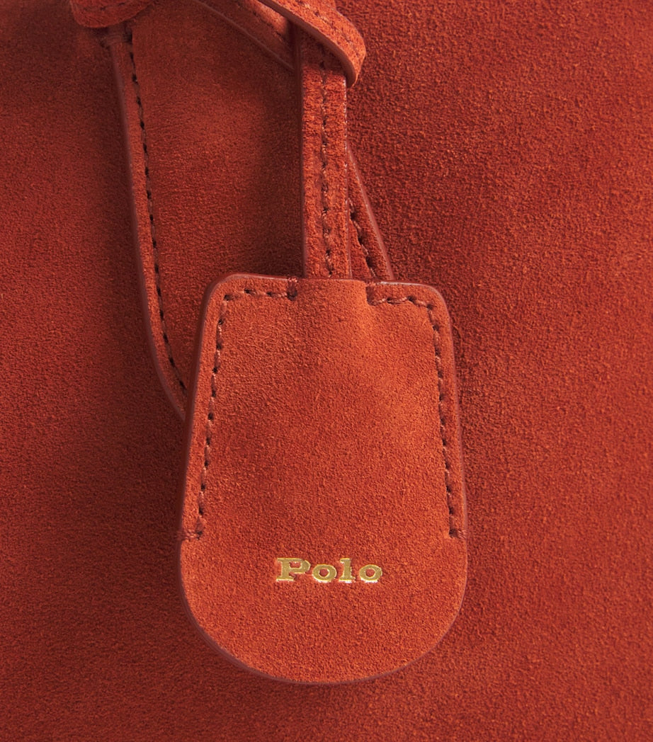 Brown Medium Suede Bellport Top-Handle Bag