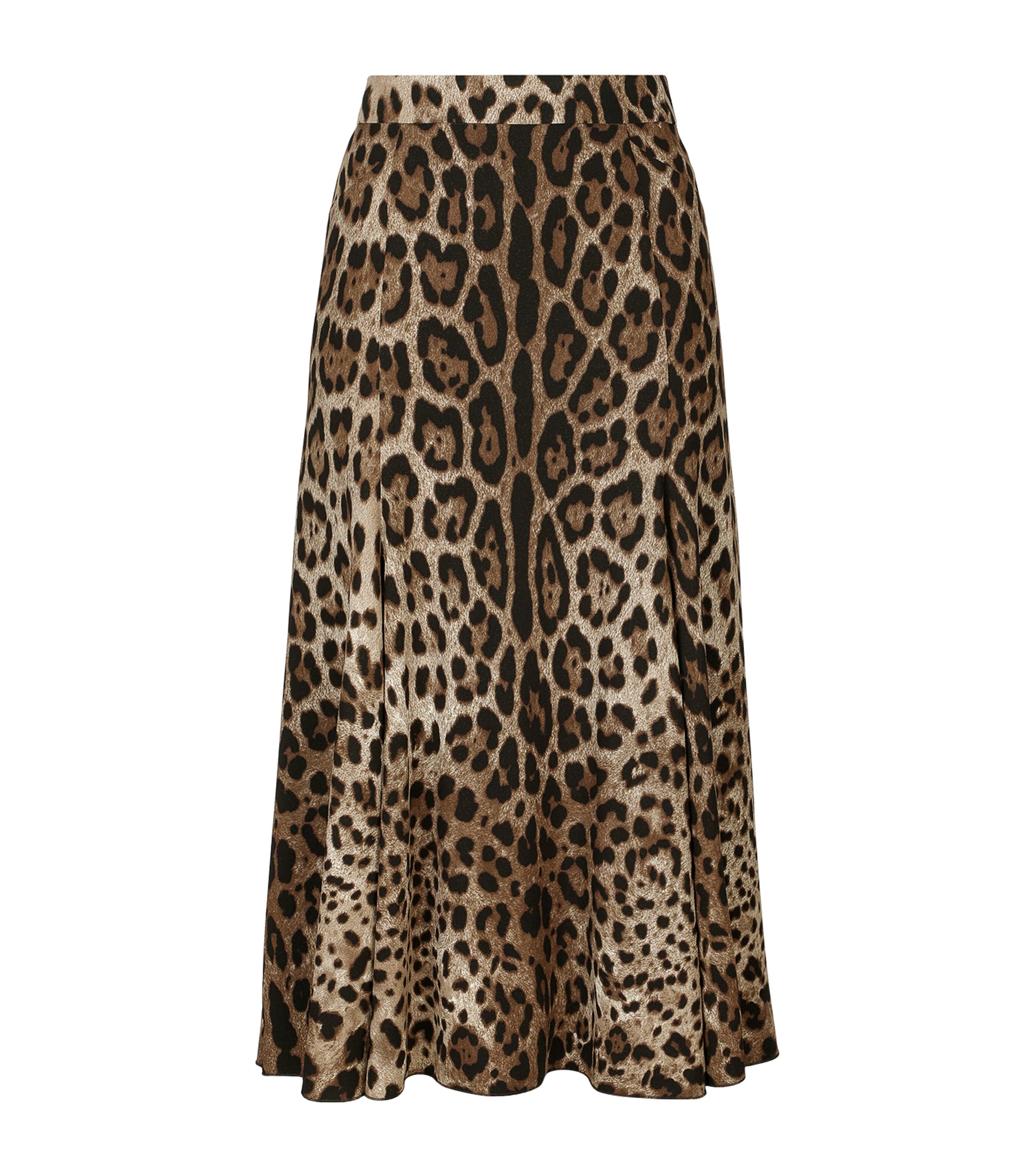 Dolce & Gabbana Multi Leopard Print Midi Skirt