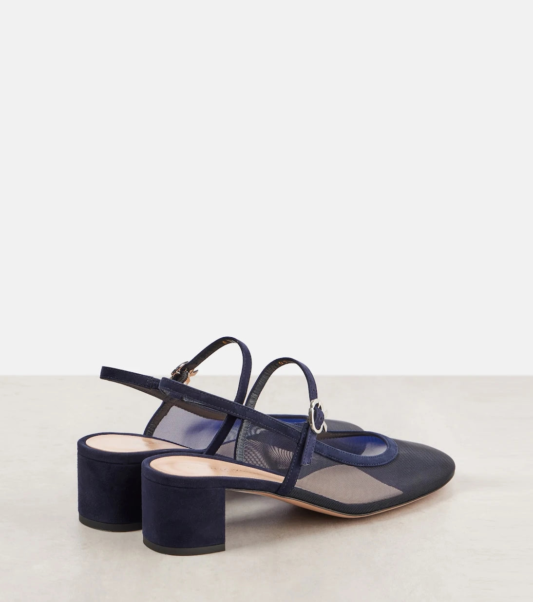 Gianvito Rossi - Francoise 45 suede-trimmed slingback pumps