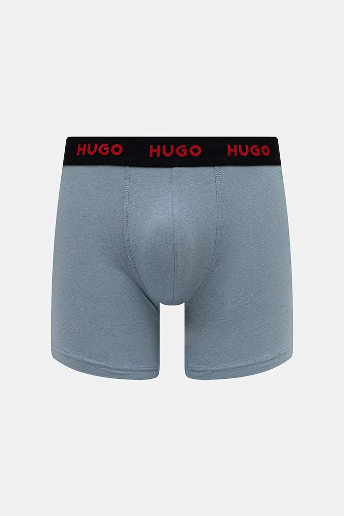 HUGO erkek pamuklu elastan boxer BOXERBR TRIPLET PACK 3'lü
