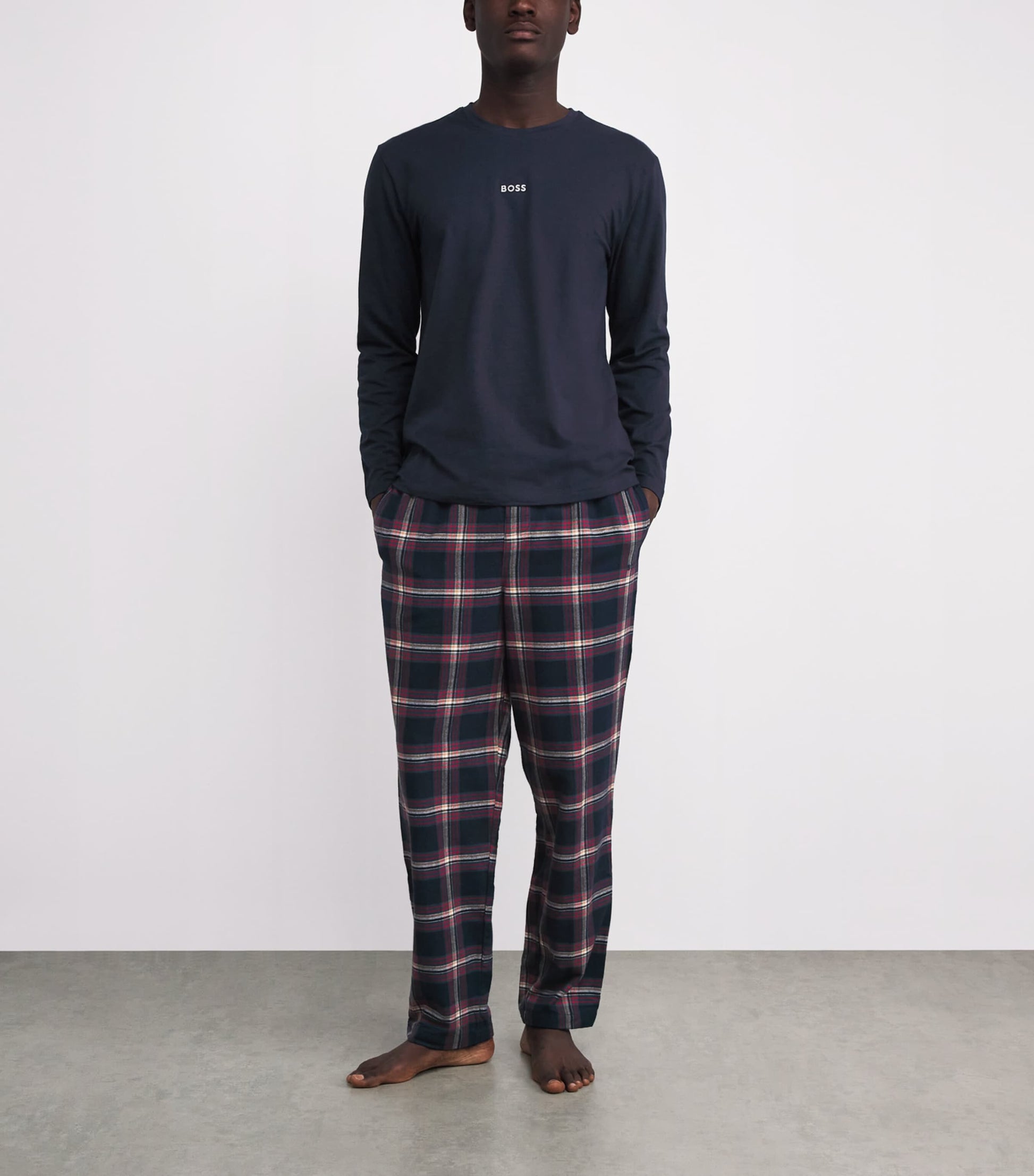 Cotton-Blend Check Pyjama Set