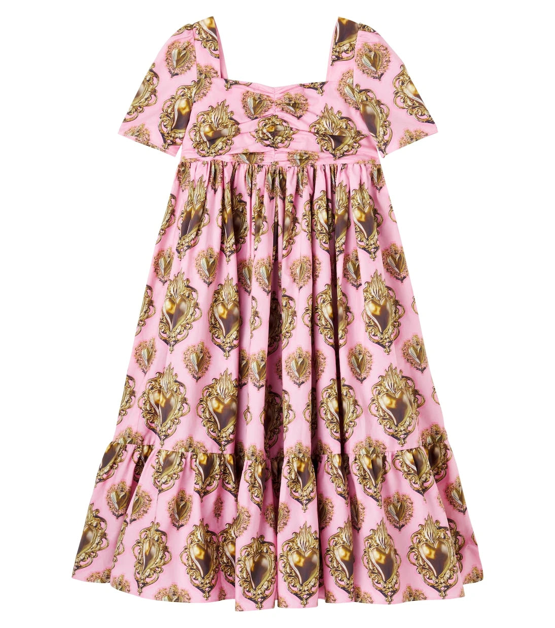 Dolce&Gabbana Kids - Printed cotton poplin dress