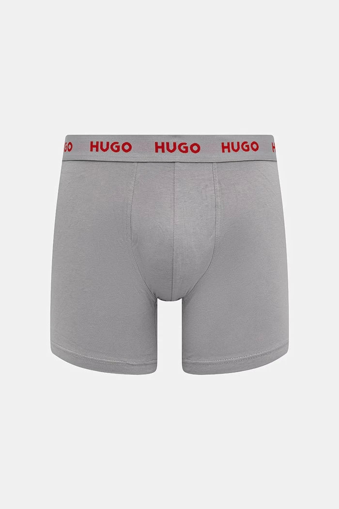 HUGO erkek pamuklu elastan boxer BOXERBR TRIPLET PACK 3'lü