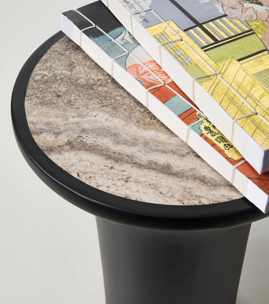 101 Copenhagen - Trumpet Tall travertine side table