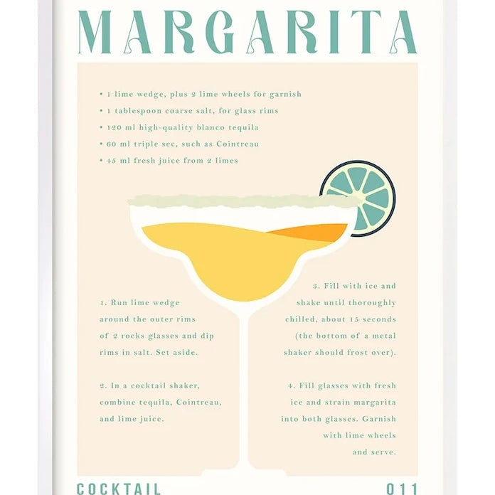 home & lifestyle Margarita Recipy Duvar Dekorasyonu