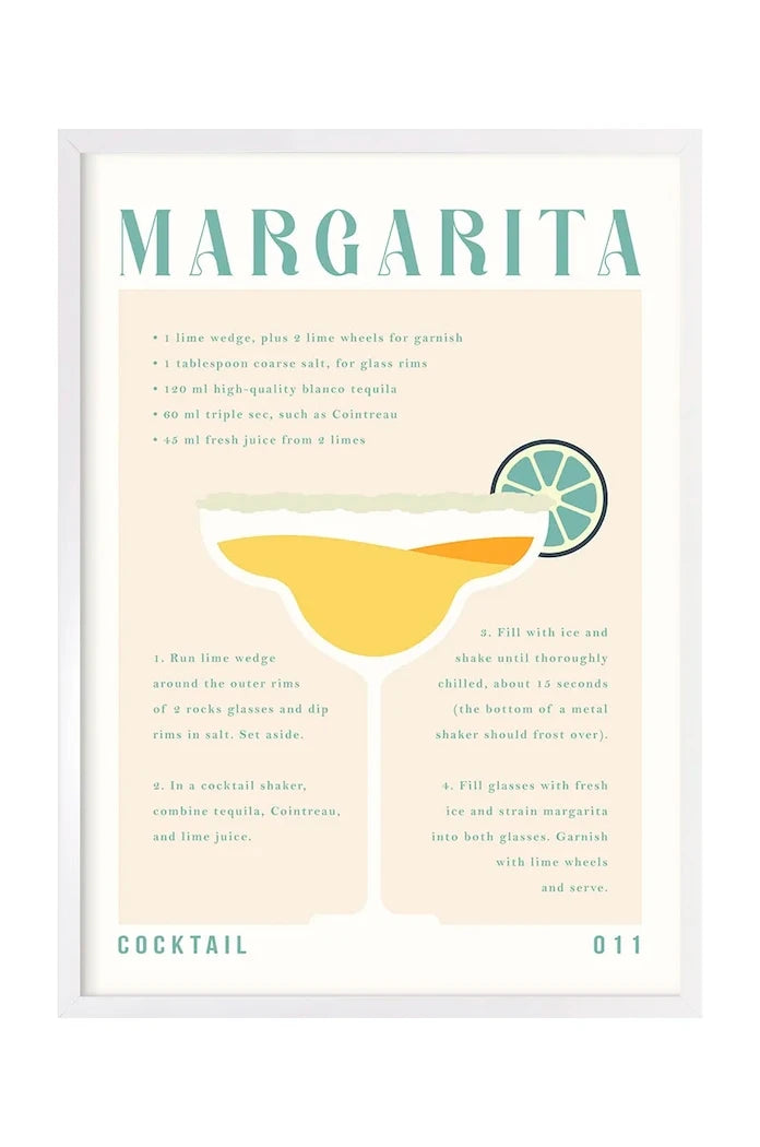 home & lifestyle Margarita Recipy Duvar Dekorasyonu