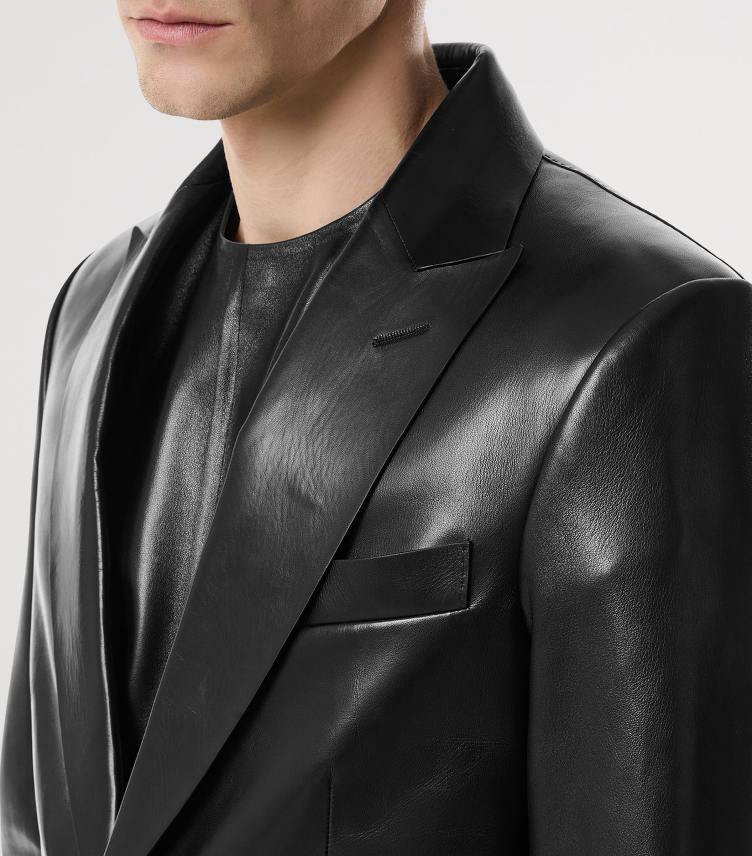 TOM FORD Black Lambskin Single-Breasted Blazer