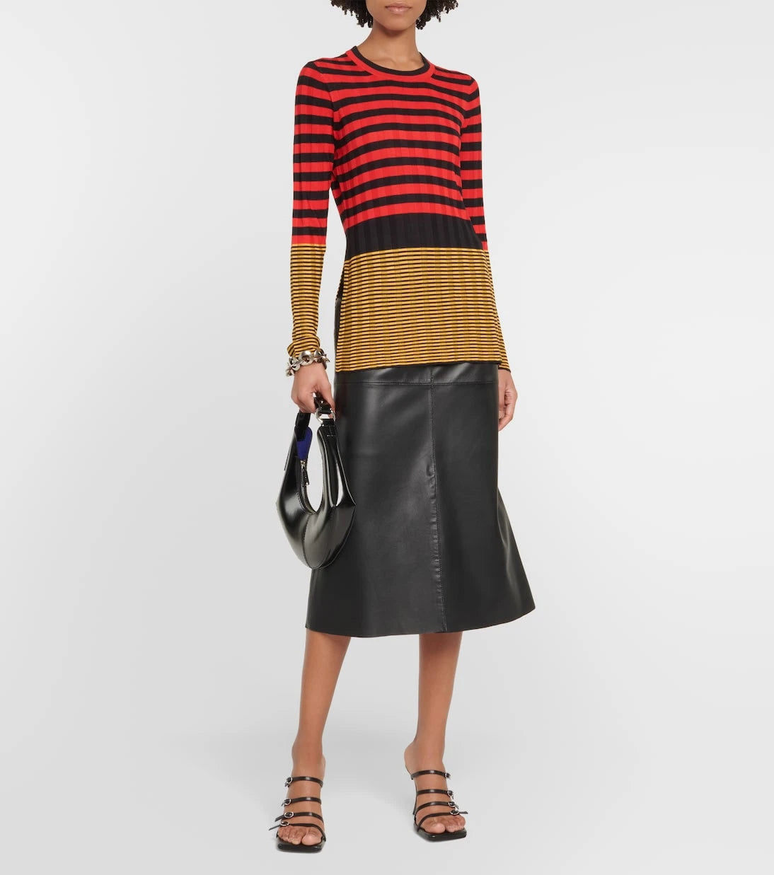 Proenza Schouler - White Label Slinky stripe long sleeve sweater