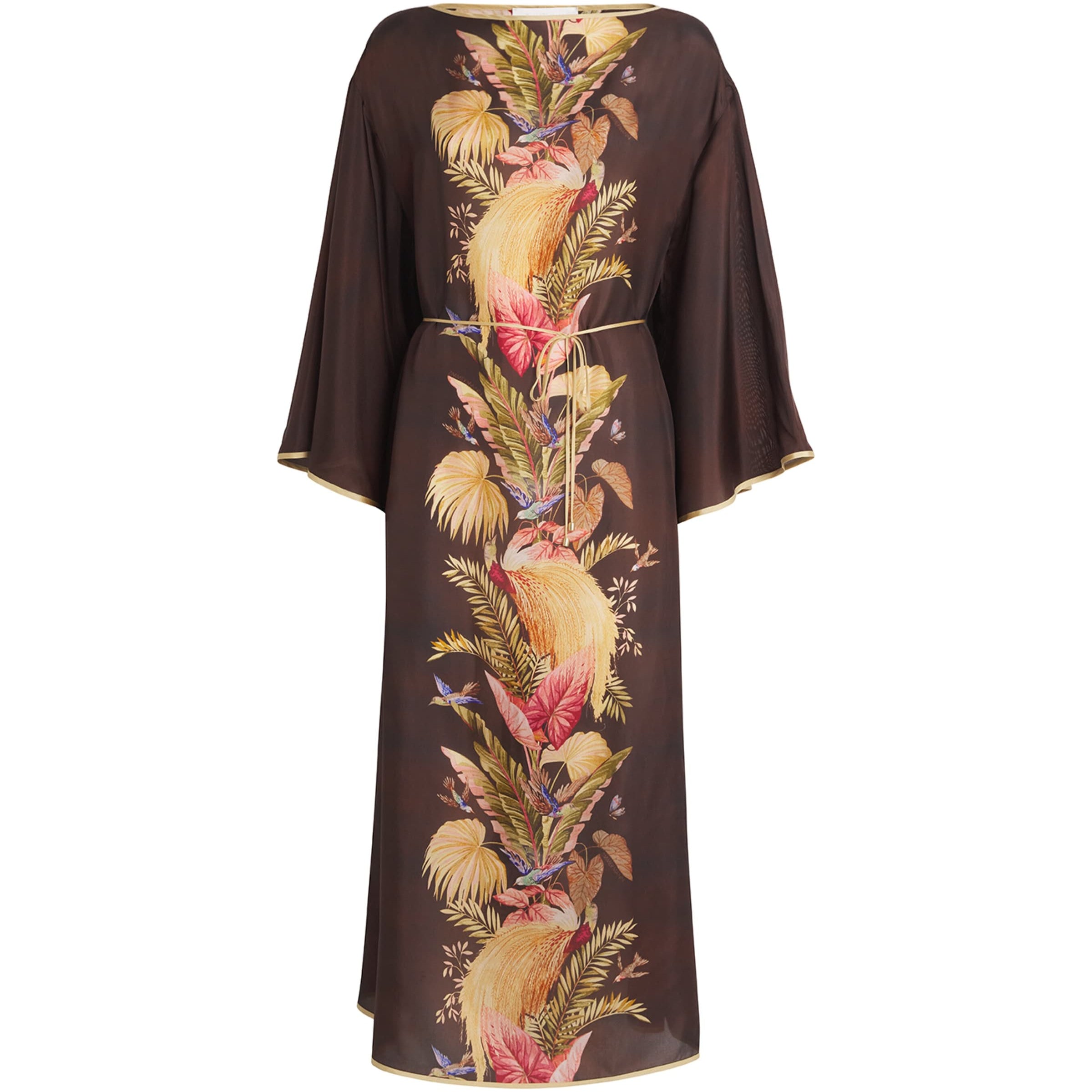 Zimmermann Burgundy Palm Ascension Tunic Midi Dress