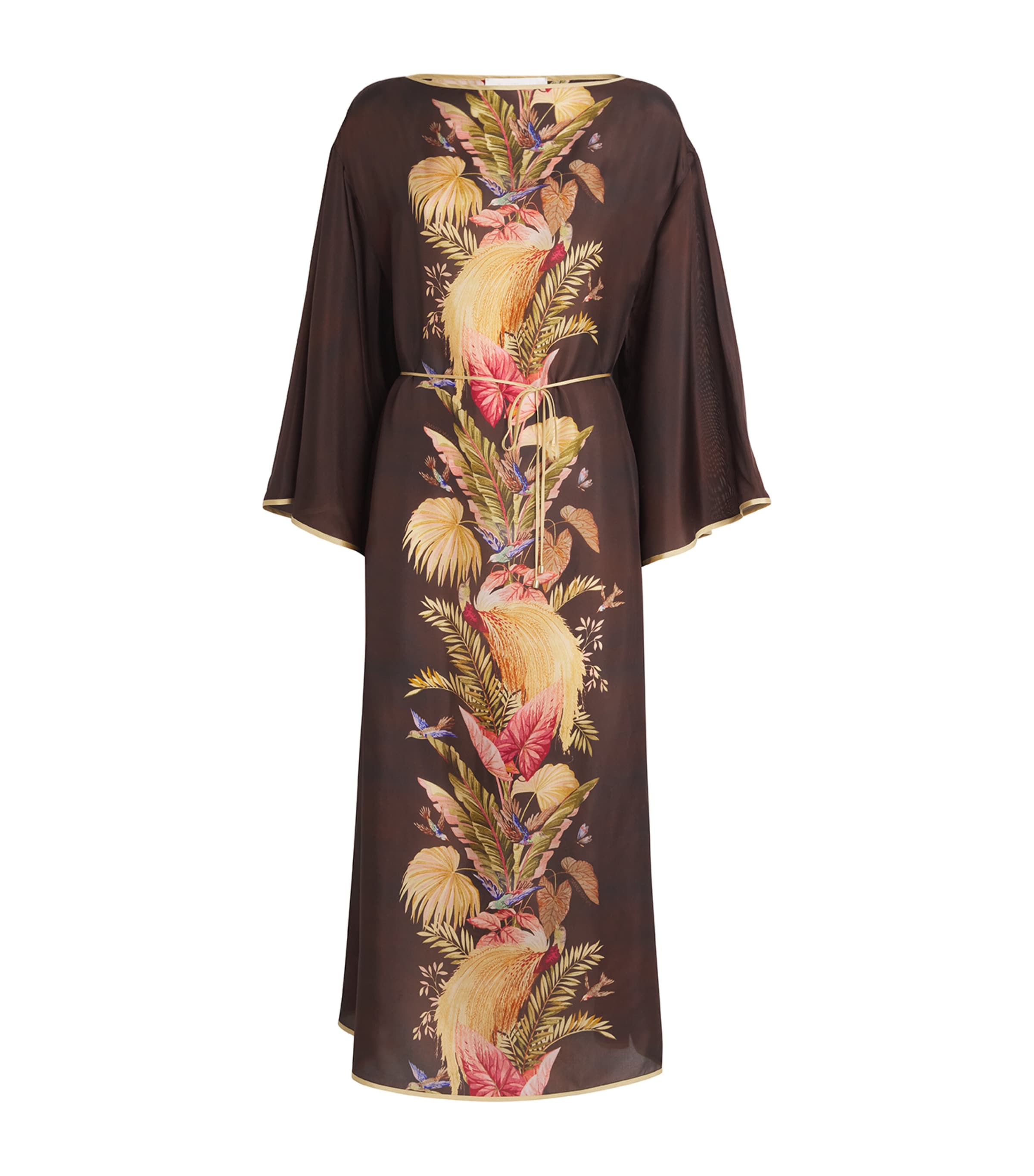 Zimmermann Burgundy Palm Ascension Tunic Midi Dress