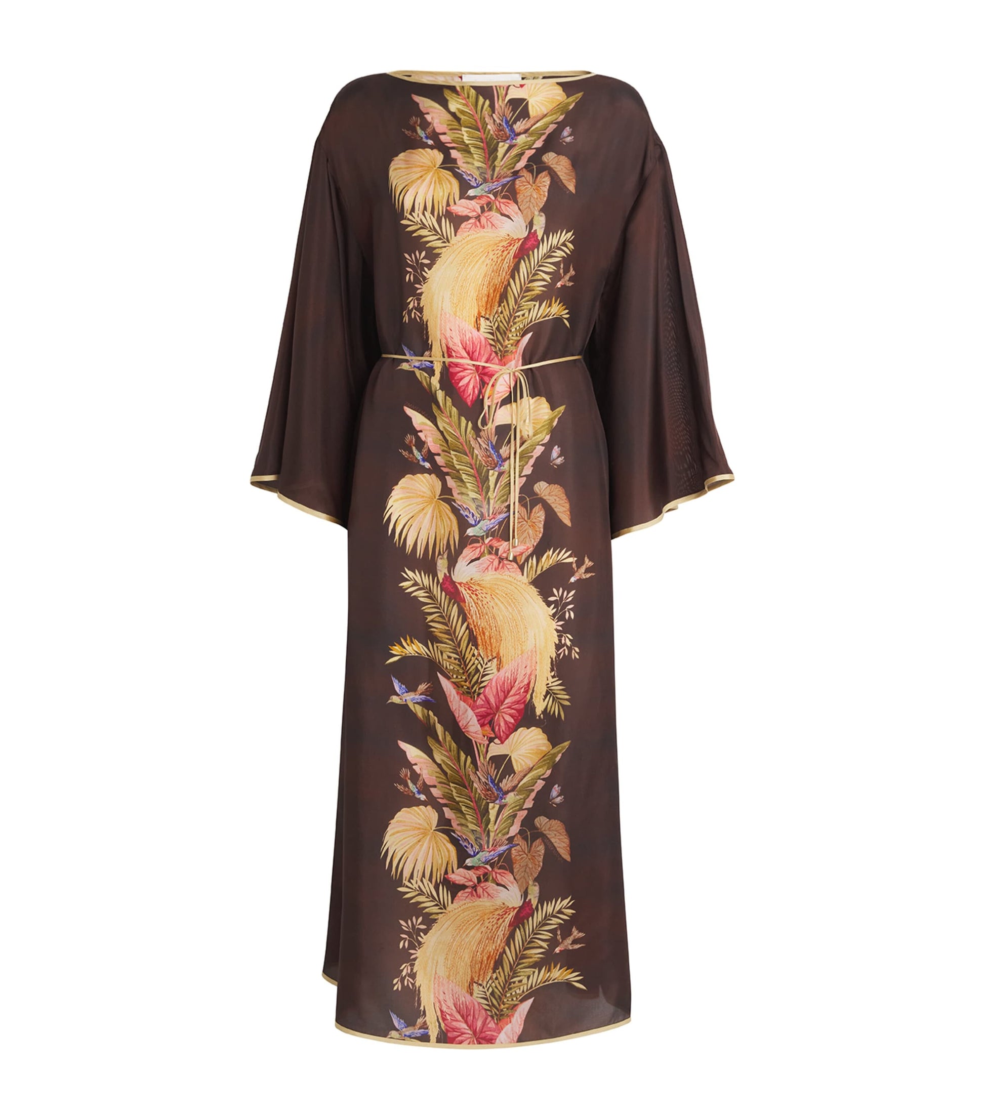 Zimmermann Burgundy Palm Ascension Tunic Midi Dress