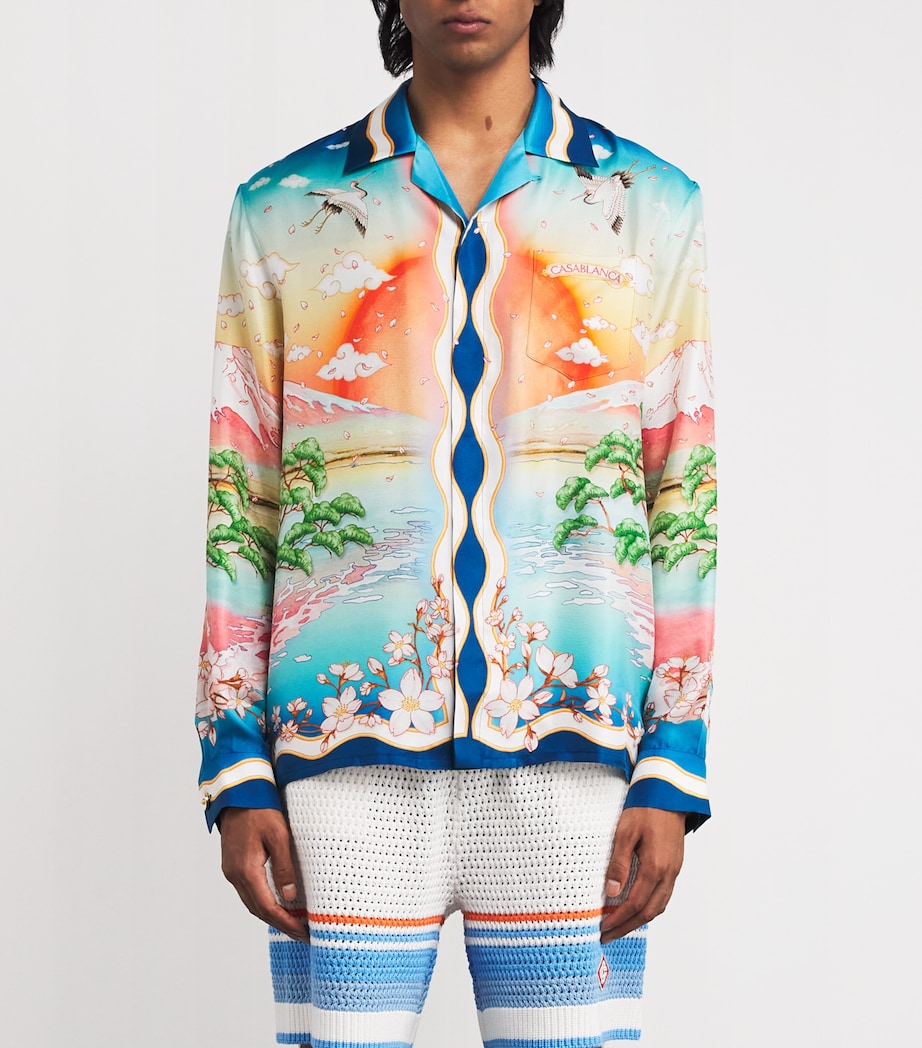 Silk Tennis Club Print Shirt