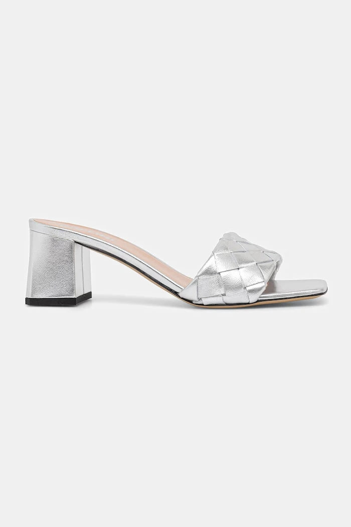 Pollini чехли с дебел ток дамски от кожа