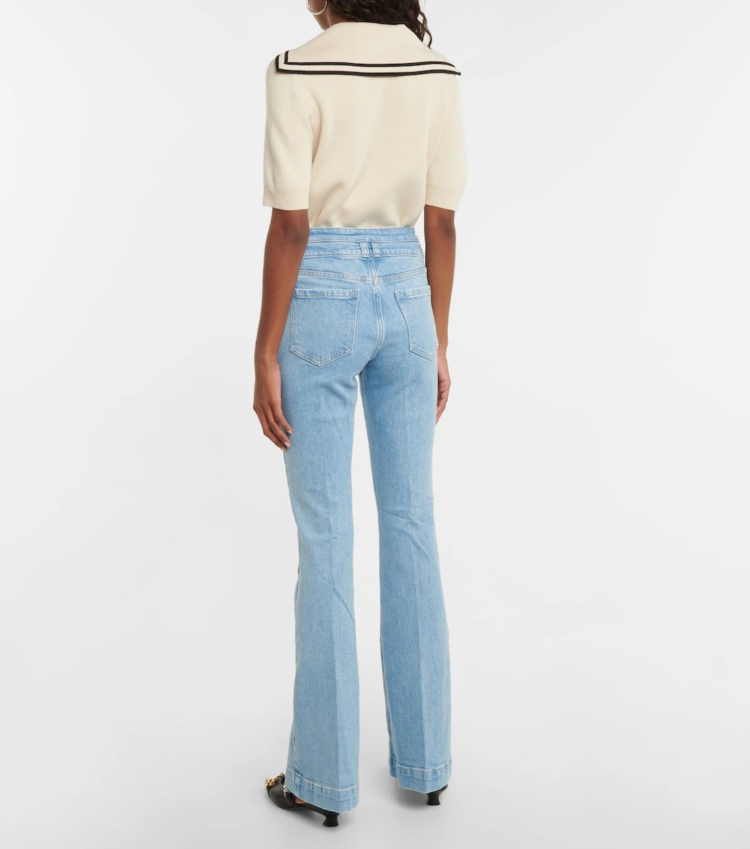 Frame - Double Button Flare high-rise jeans