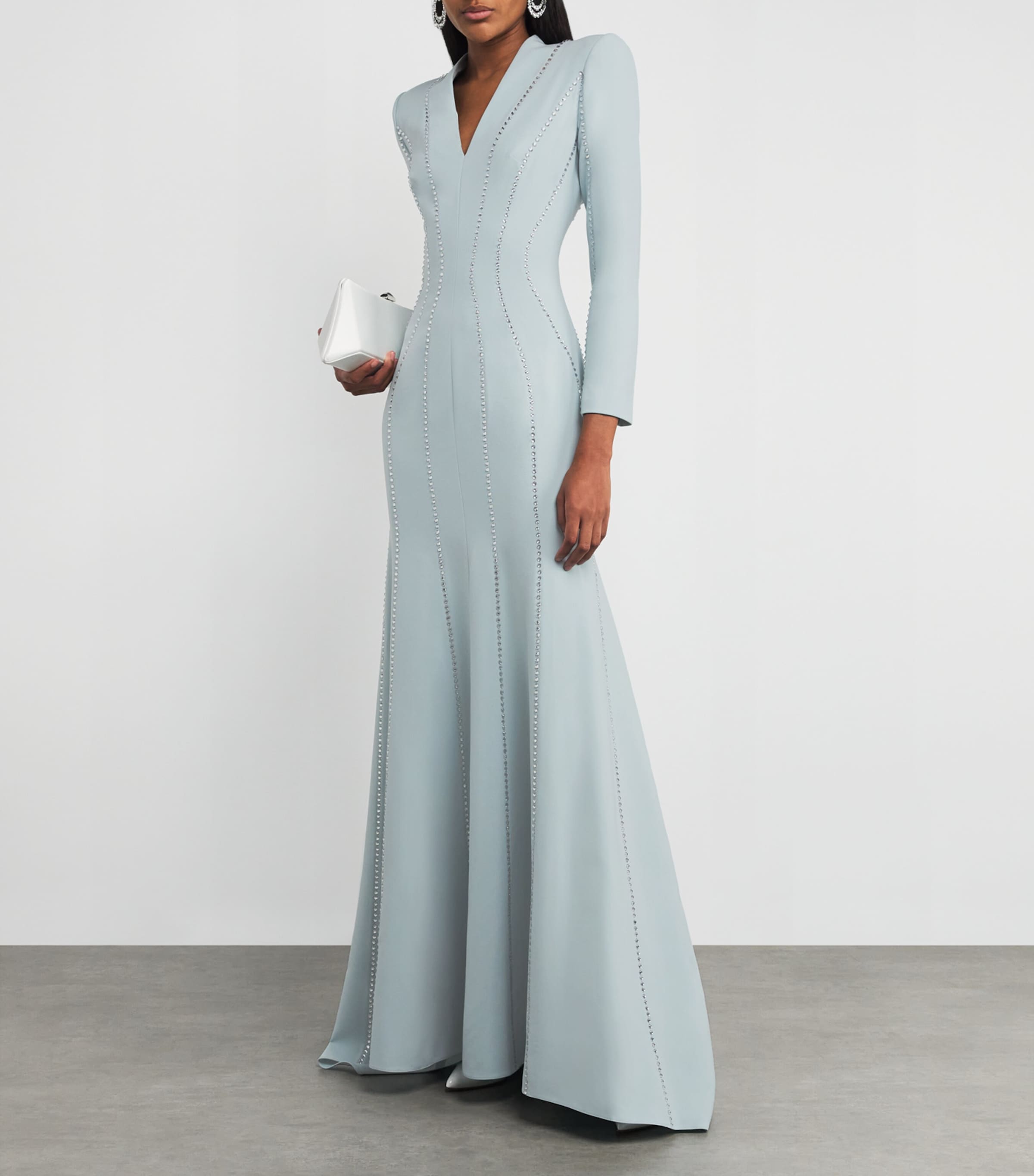 Blue Embellished Victoire Gown