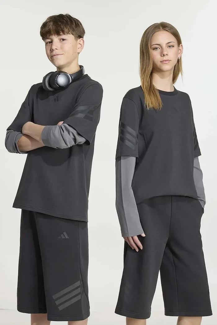 Pamuk ve elastanlı çocuklar için uzun kollu Adidas bluz