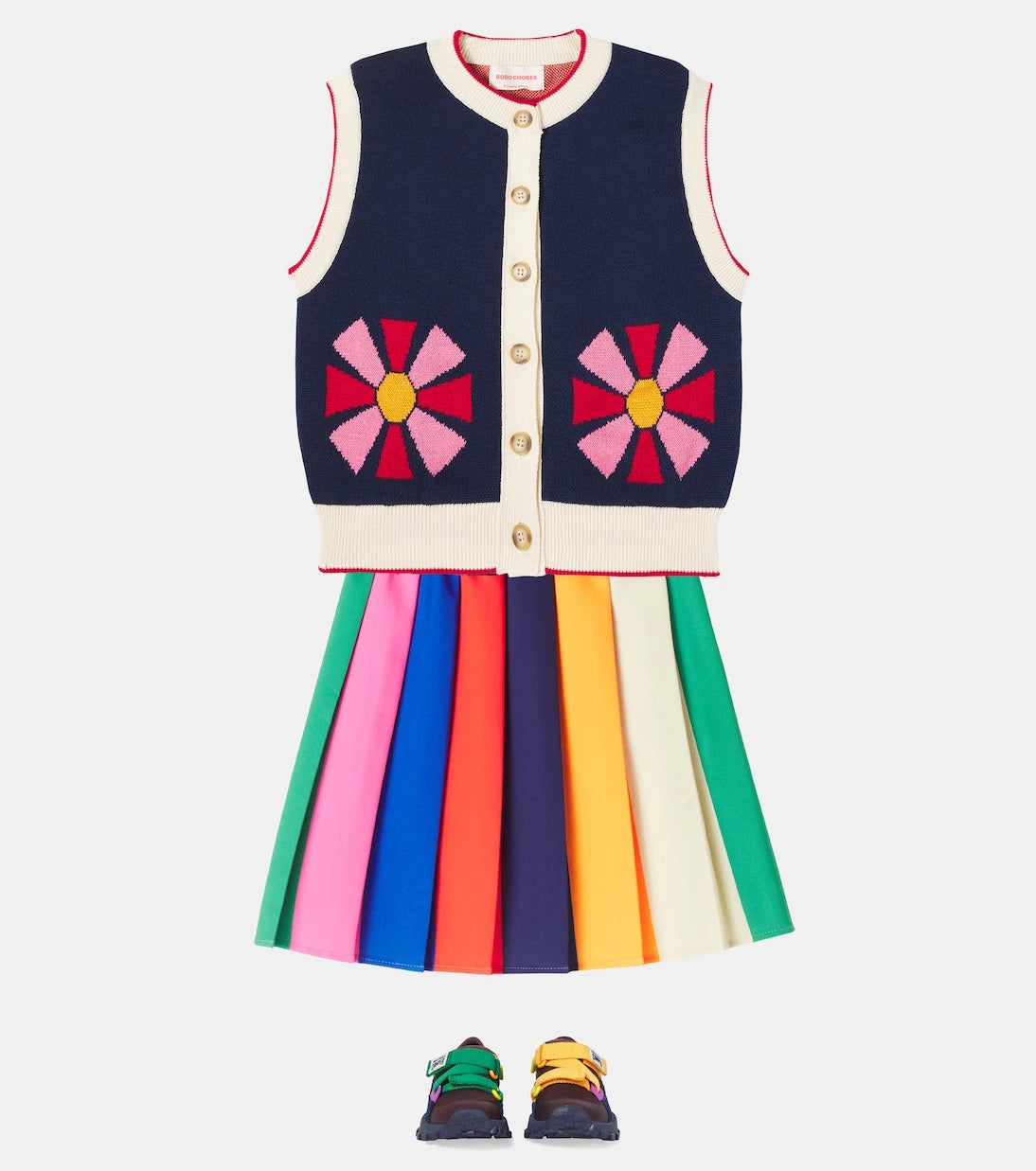 Bobo Choses - Logo pleated skirt