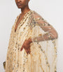 Pamella Roland Gold Tulle Embellished Kaftan Maxi Dress