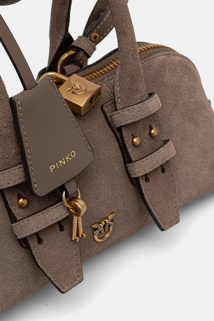 Pinko Horizontal Kadın Süet Baguette Çanta