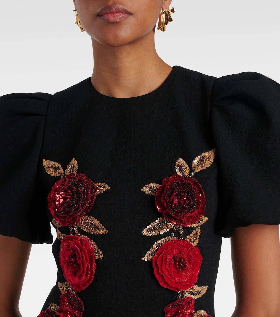 Rebecca Vallance - Rosette embellished midi dress