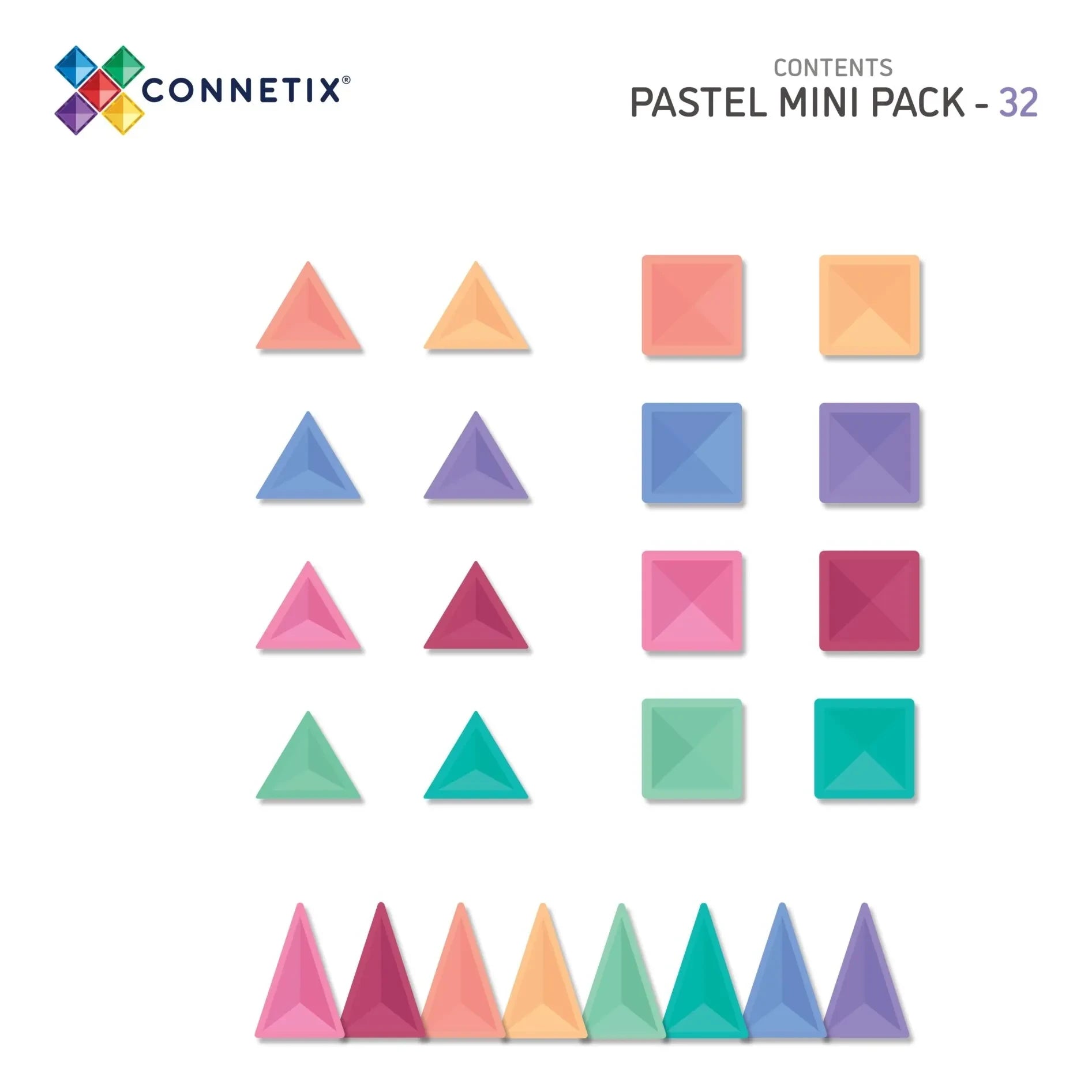 Connetix - Mini pack - 32 pieces | Pastel