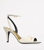Valentino Garavani White Leather Ladycrush Heeled Sandals 85