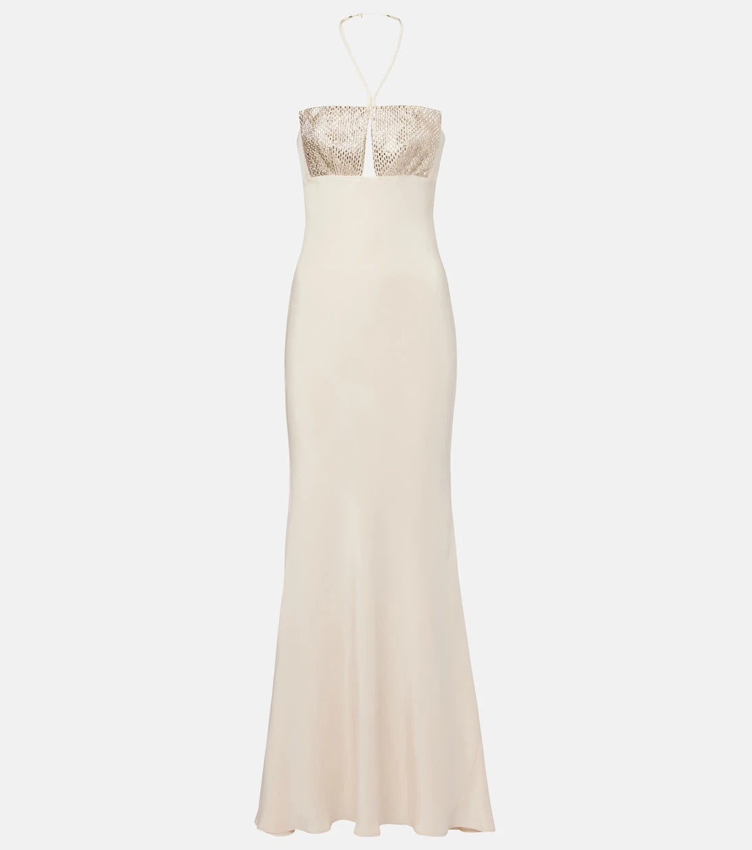 Roland Mouret - Embellished halterneck silk gown