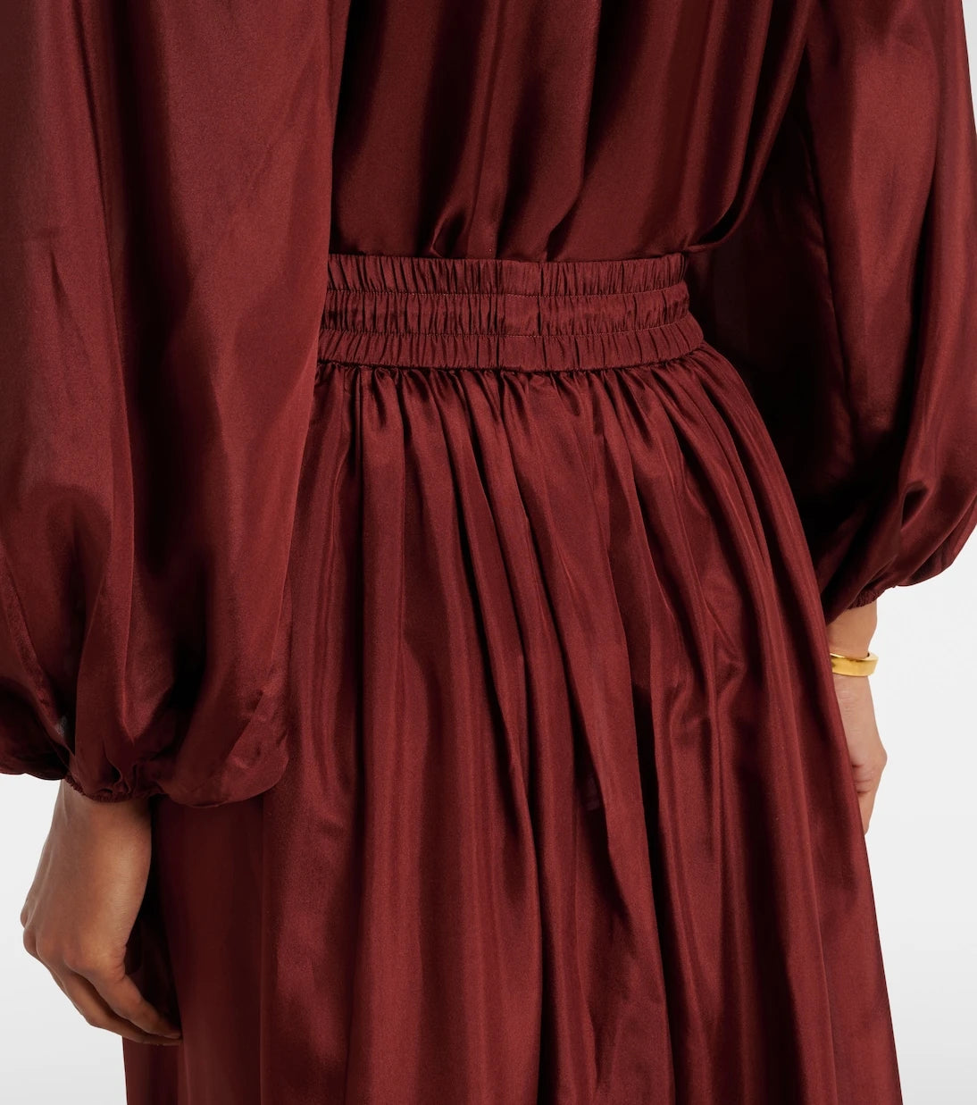 Zimmermann - Aster gathered silk habotai maxi skirt