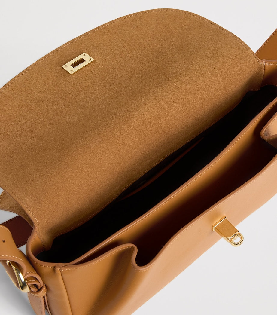 Beige Leather Crossbody Bag