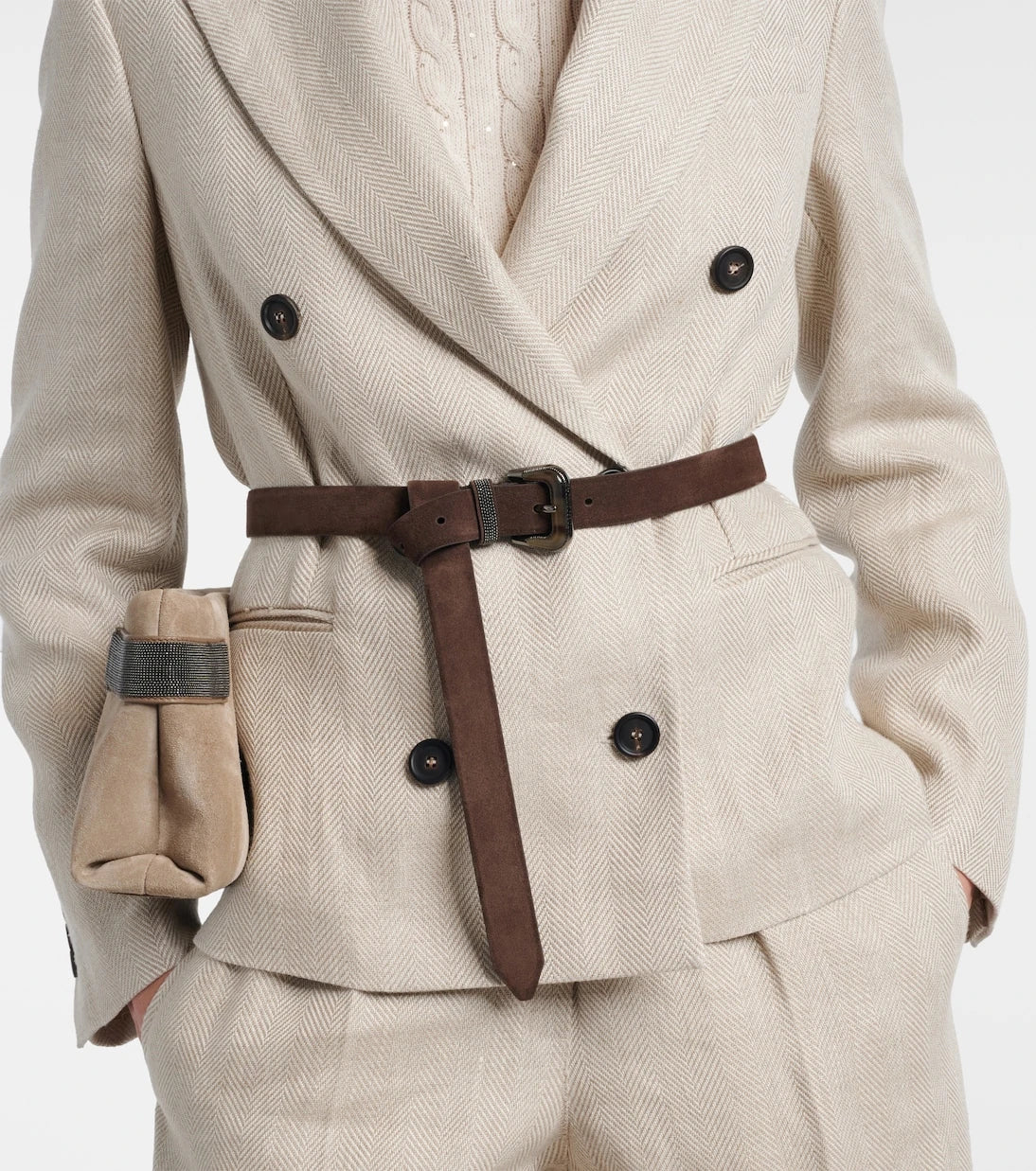Brunello Cucinelli - Monili suede belt
