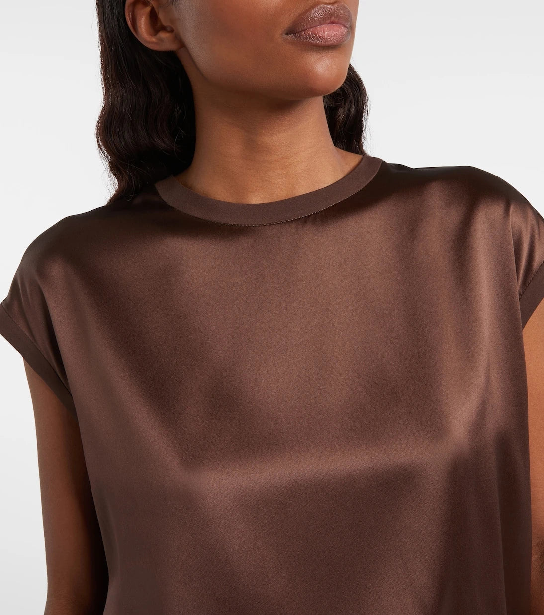 Brunello Cucinelli - Silk-blend satin top
