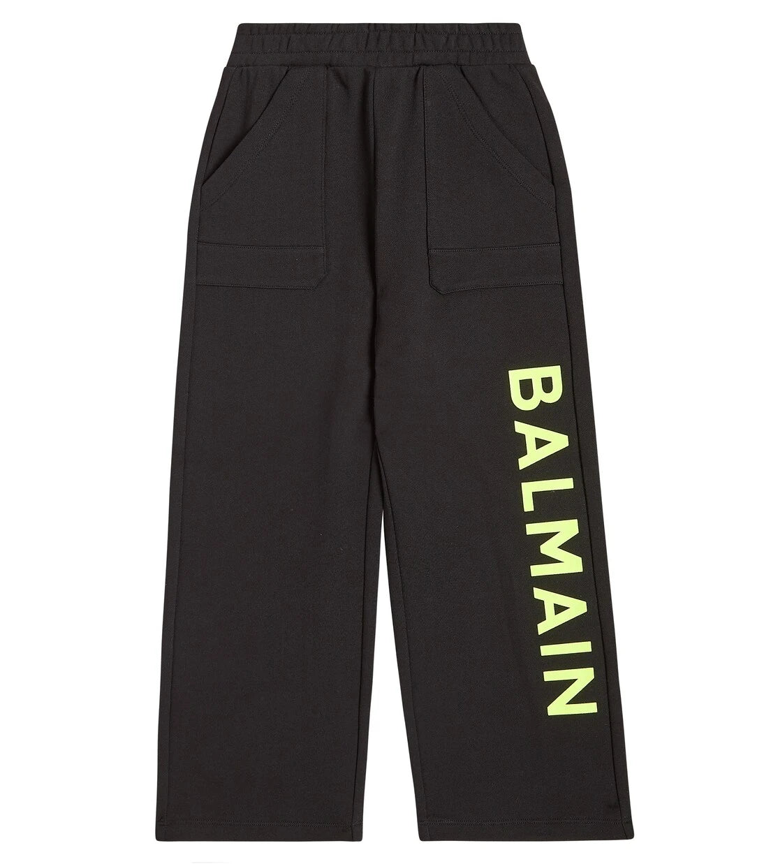 Balmain Kids - بنطال رياضي قطني جيرسي مزين بالشعار