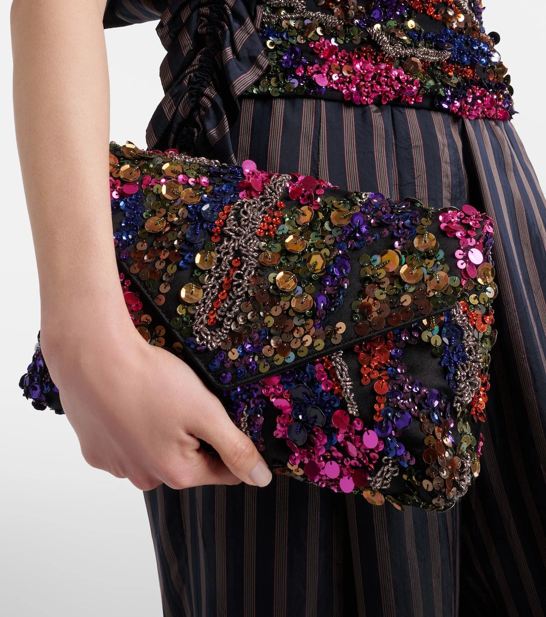 Dries Van Noten - Envelope Medium sequined satin clutch