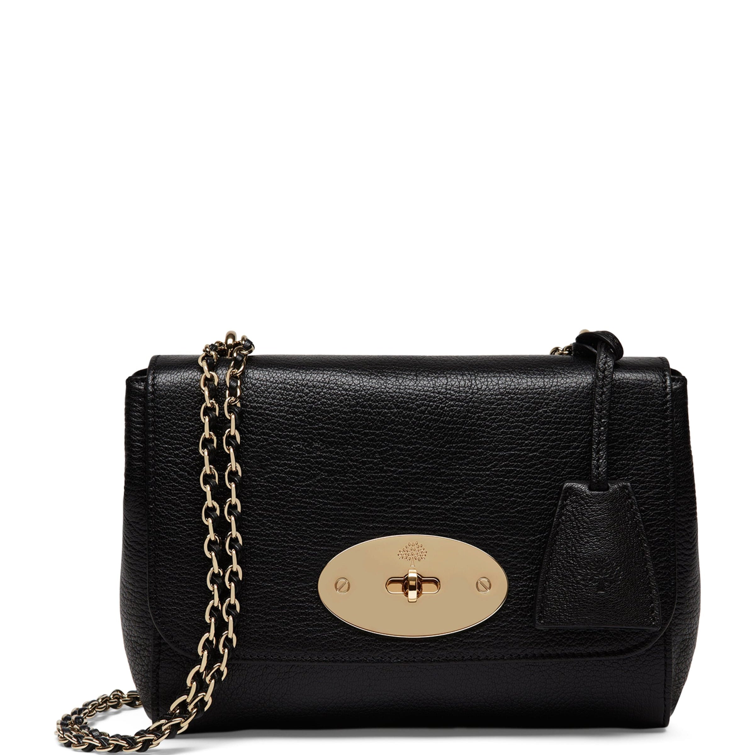 Black Leather Lily Shoulder Bag