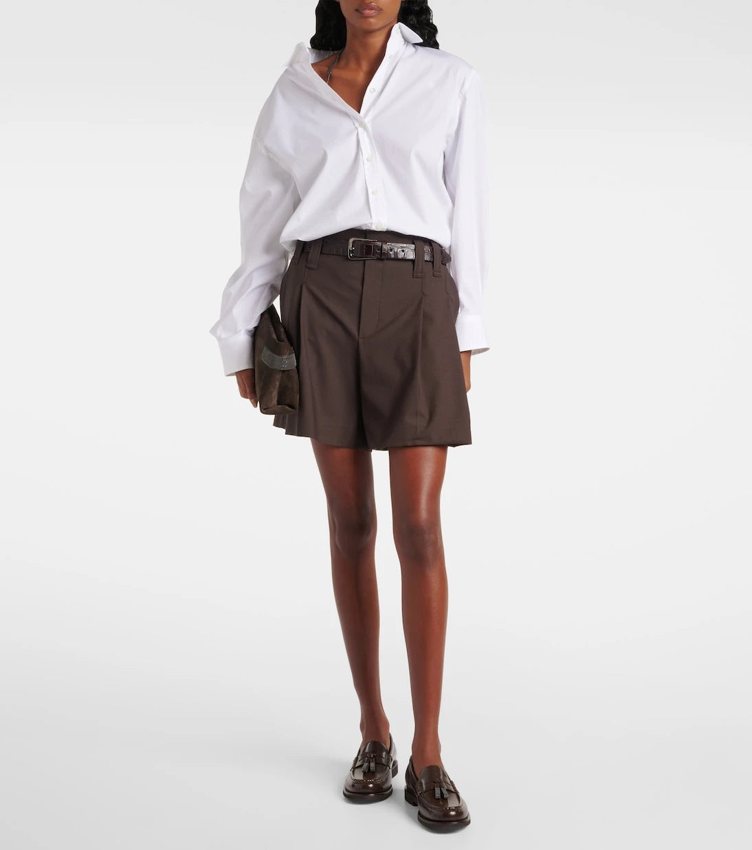 Brunello Cucinelli - Monili wool-blend Bermuda shorts