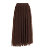 Fabiana Filippi Brown Tulle Maxi Skirt