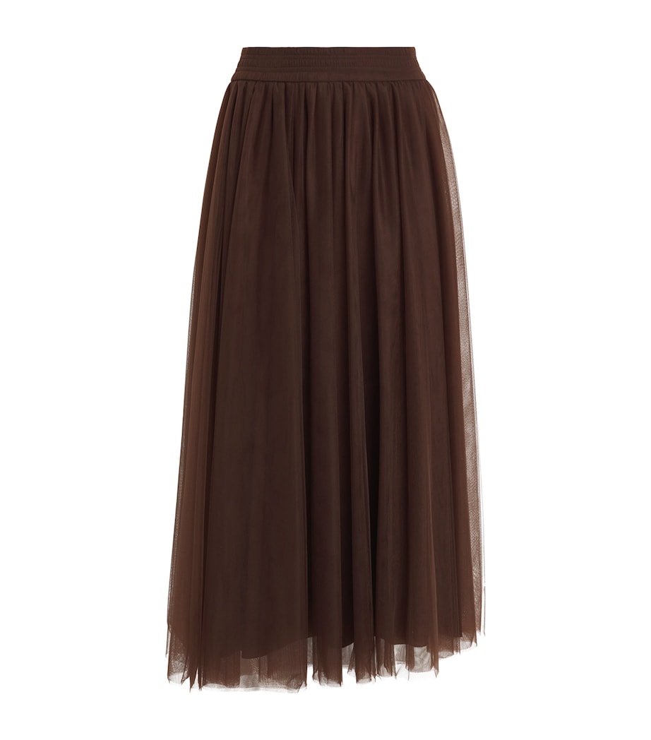 Fabiana Filippi Brown Tulle Maxi Skirt