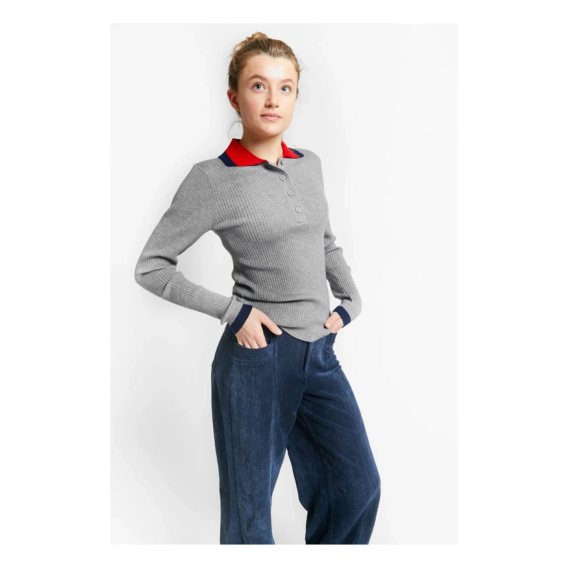 Indee - Polo Today sweater | Grey