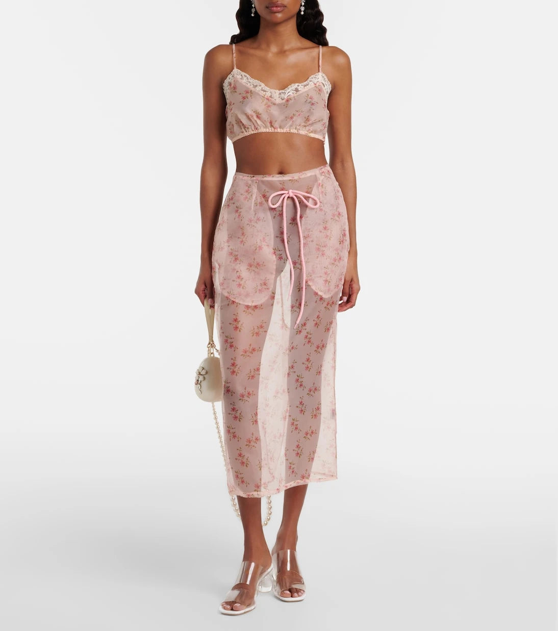 Simone Rocha - Floral midi skirt