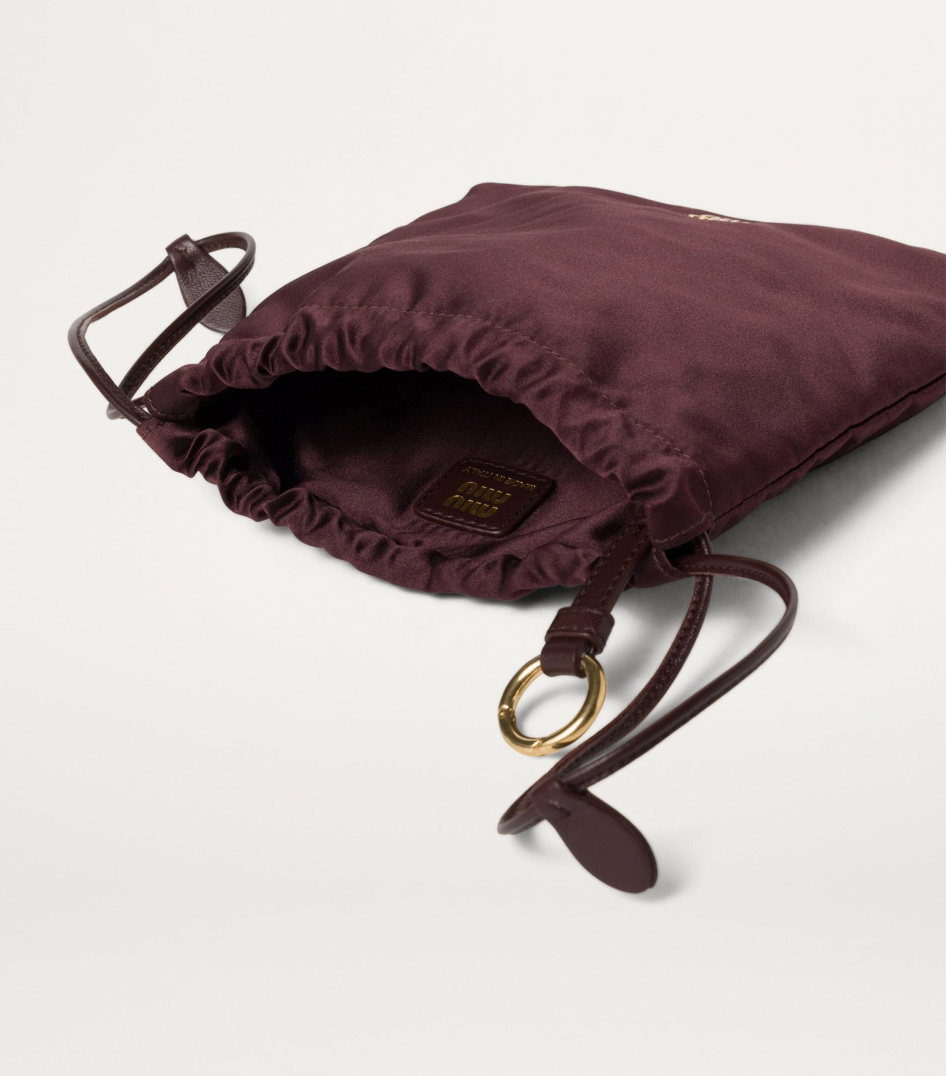Brown Silk Duchesse Pouch