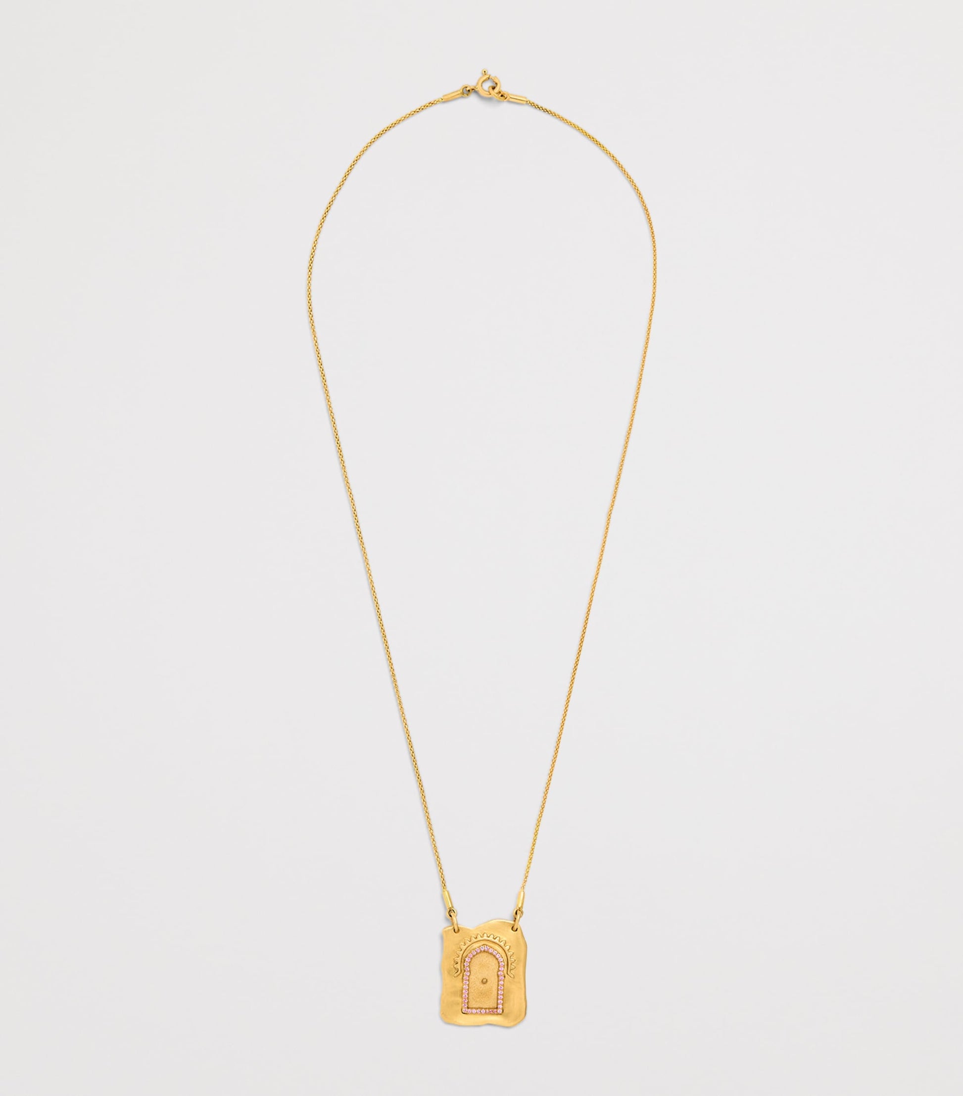 Nada Ghazal Yellow Gold and Pink Sapphire Doors of Self Love Necklace