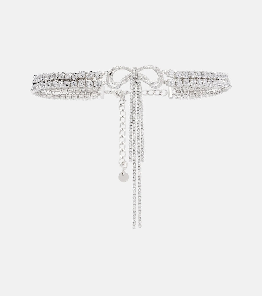 Self-Portrait - Bow crystal-embellished choker