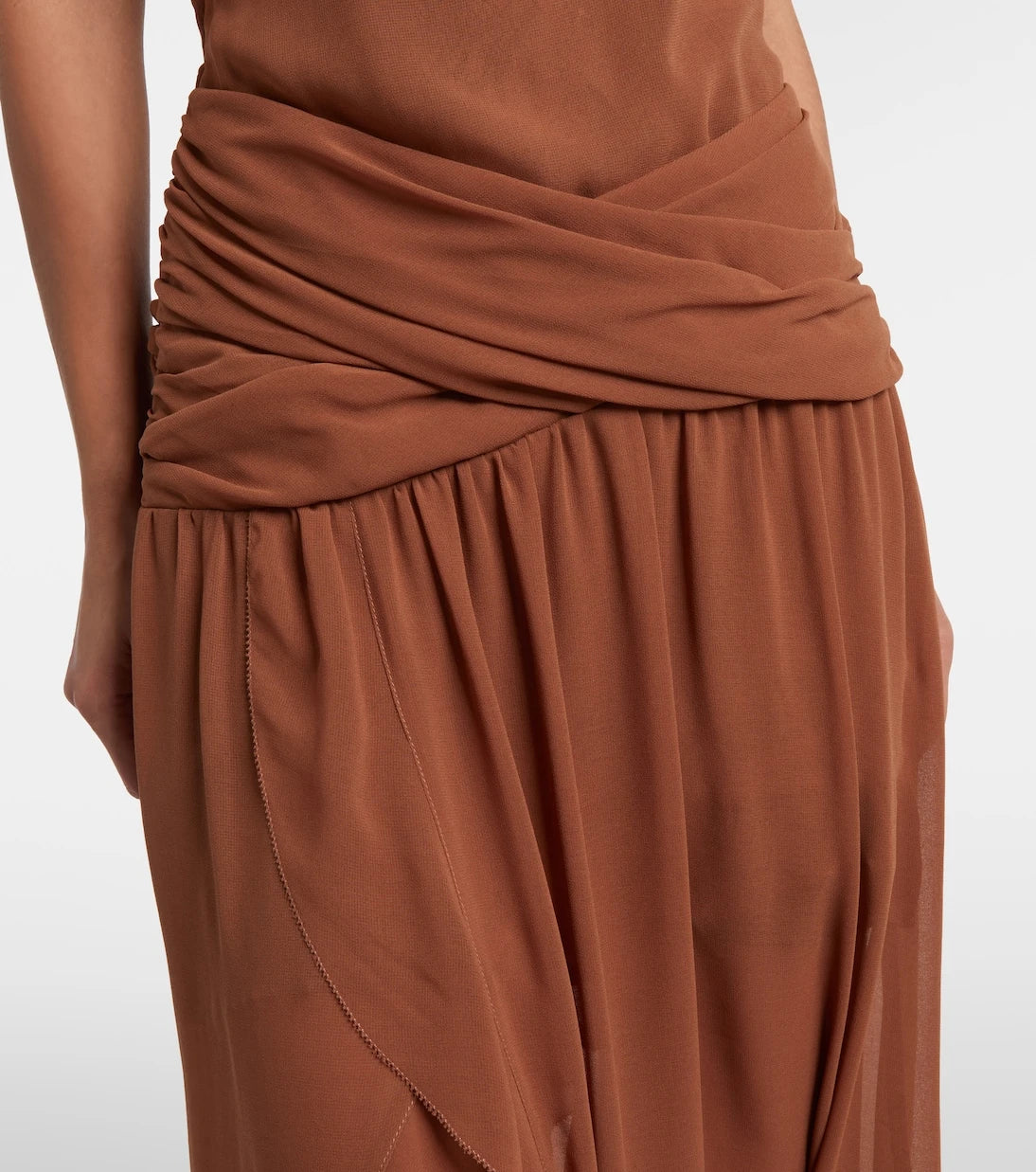 Jacques Wei - Draped ruffled maxi dress