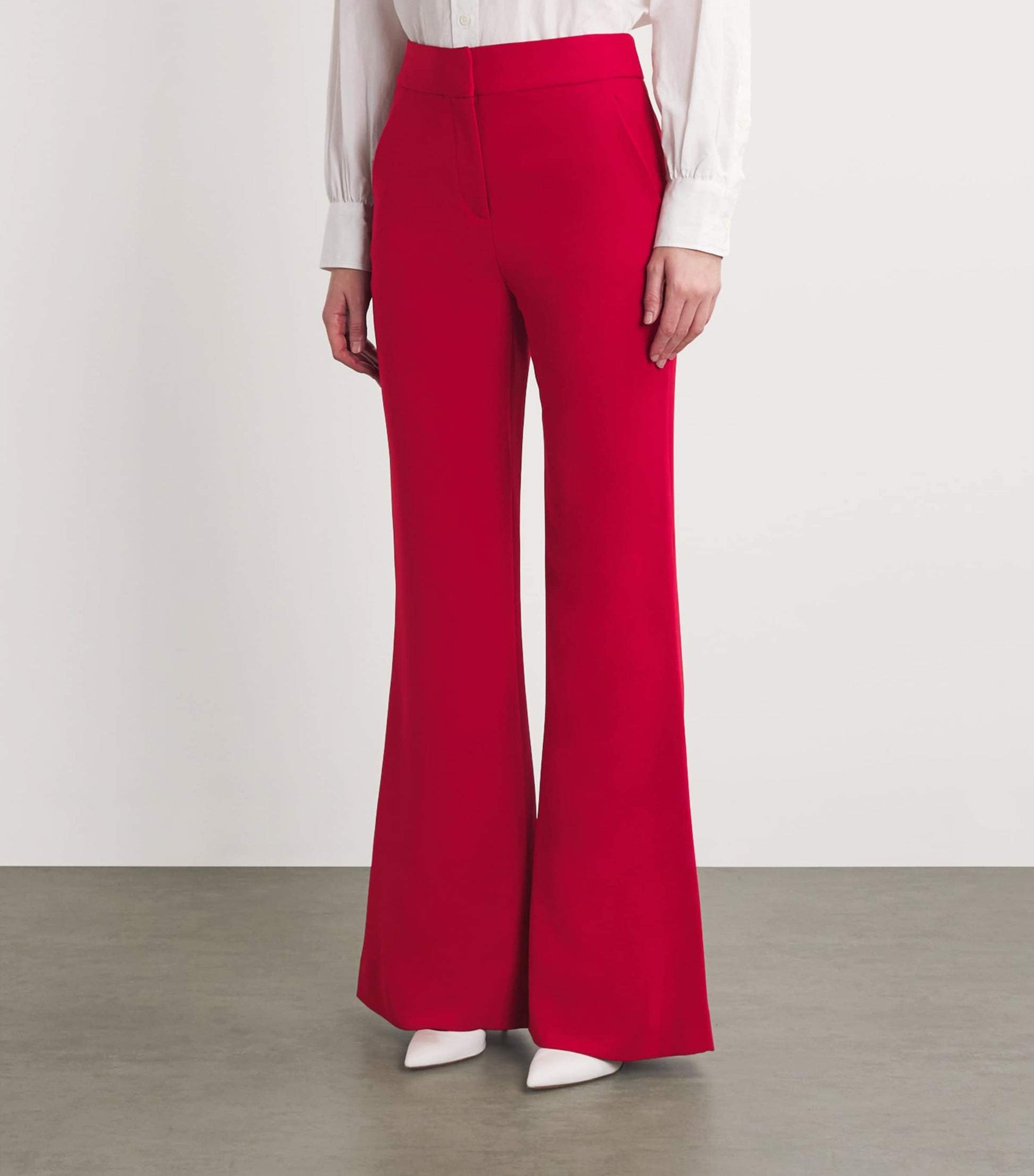 Veronica Beard Red Flared Lebone Tailored Trousers