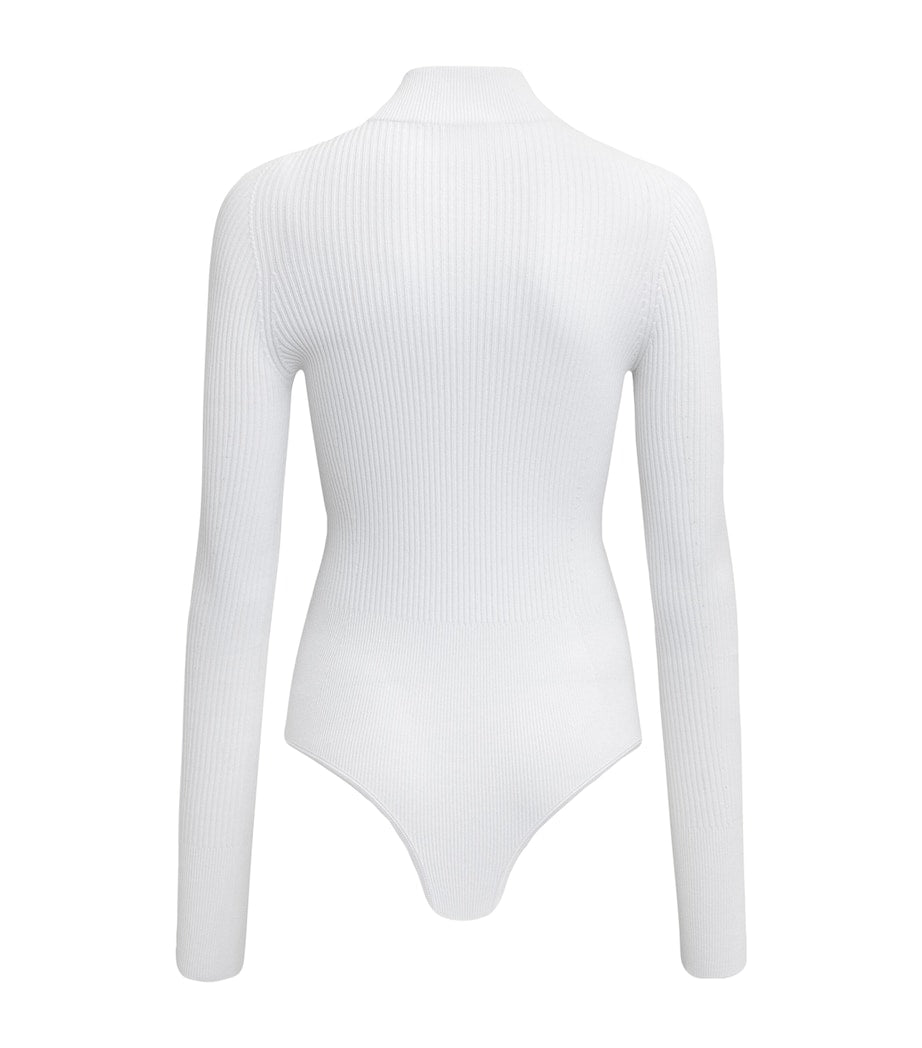 Alaïa White High-Neck Bodysuit