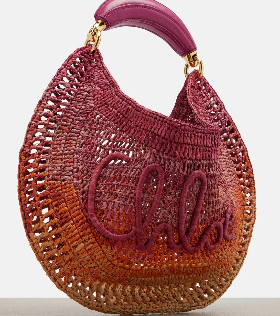 Chloé - Summer Banana Medium raffia shoulder bag