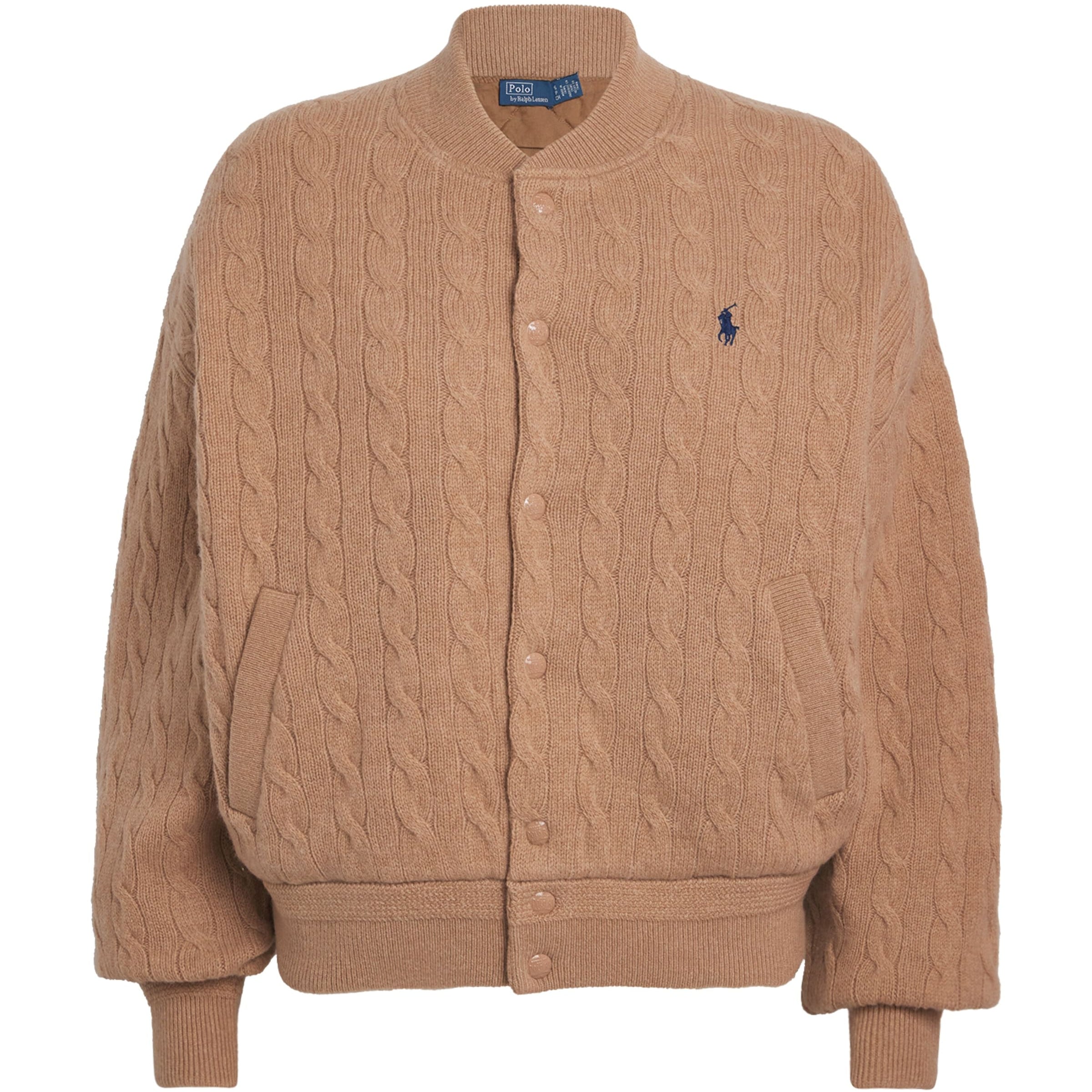 Polo Ralph Lauren Brown Wool-Cashmere Bomber Jacket